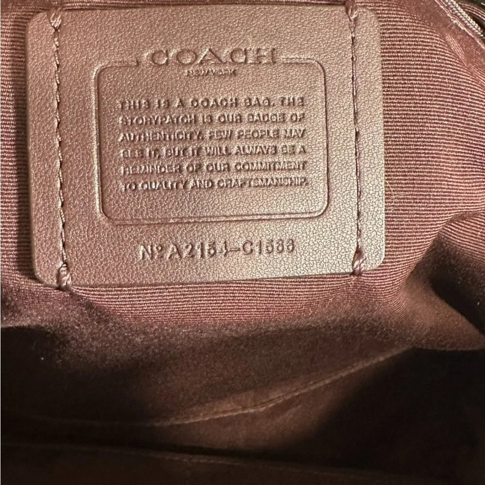 Coach Pebbled Leather Tote in Light Gray with Chain Handles